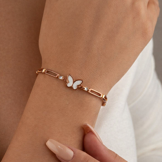 Golden Butterfly Crystal Bracelet