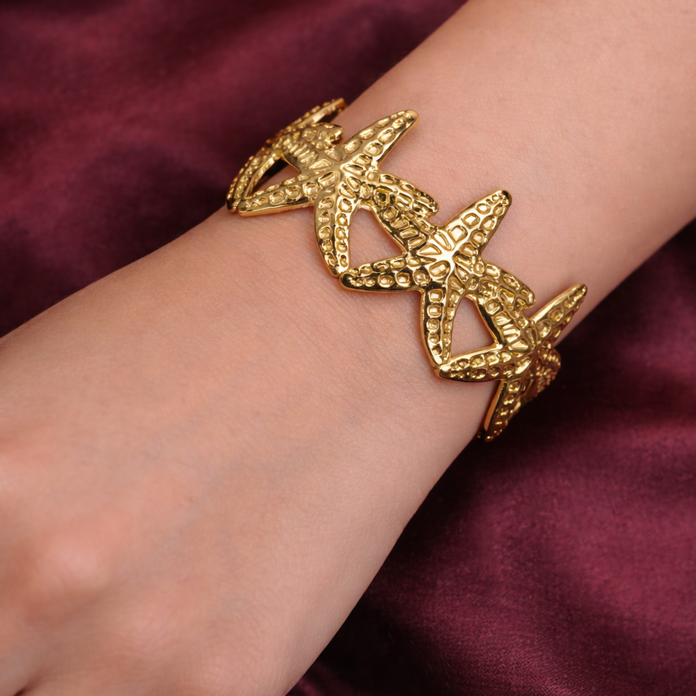 Golden Starfish Statement Bracelet