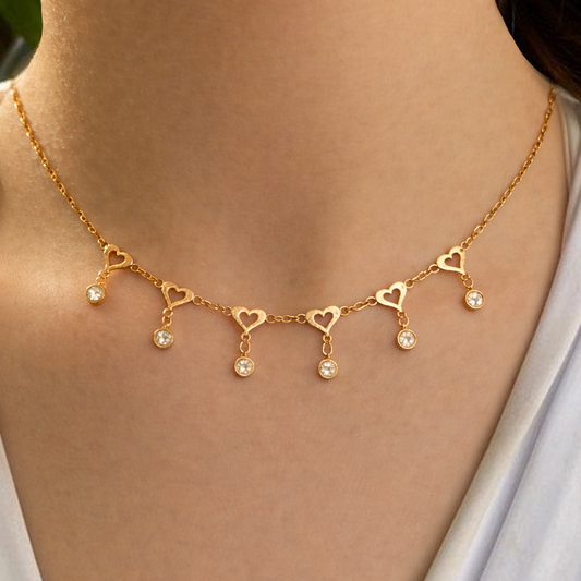 Heart Charm Drop Necklace
