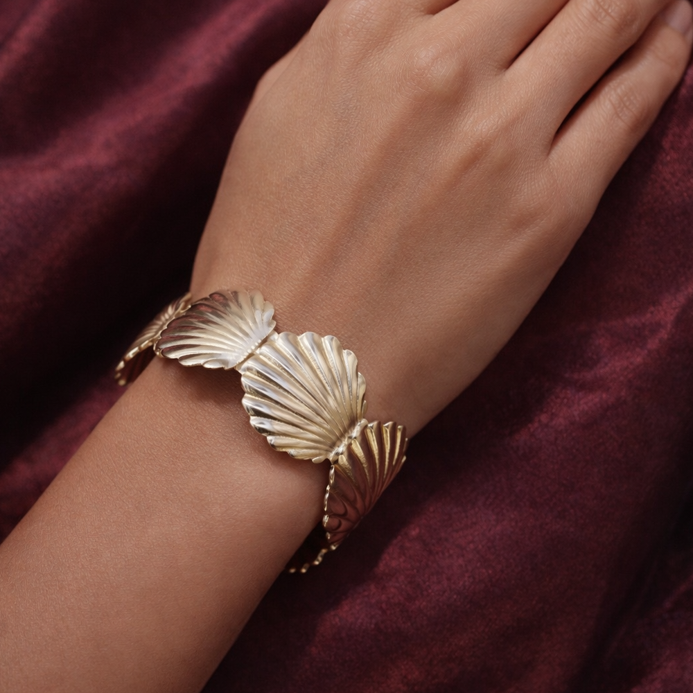 Golden Seashell Cuff Bracelet