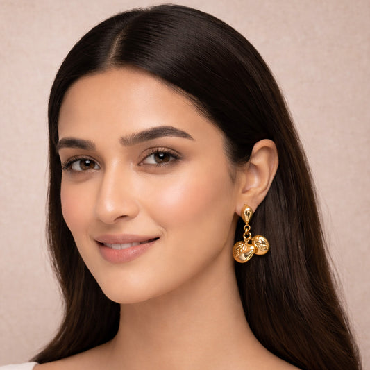 Sweet Cherry Gold Earrings