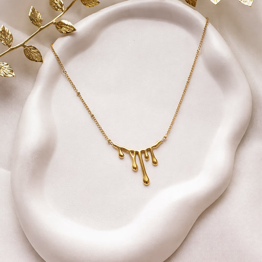 Golden Drip Pendant Necklace