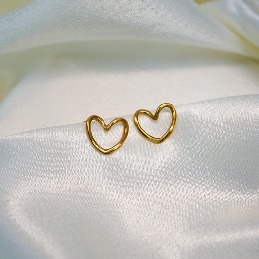 Mini Heart Gold Stud Earrings