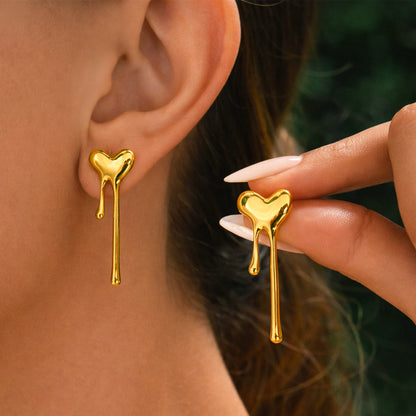 Drip Heart Drop Earrings
