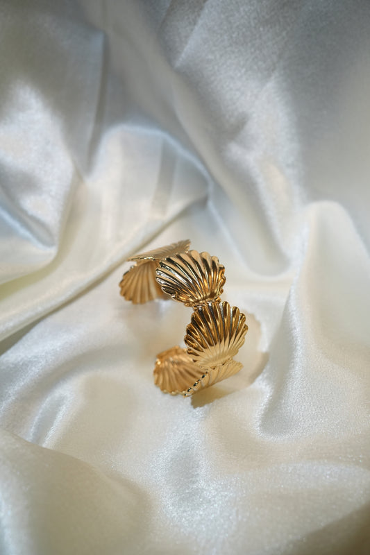 Golden Seashell Cuff Bracelet