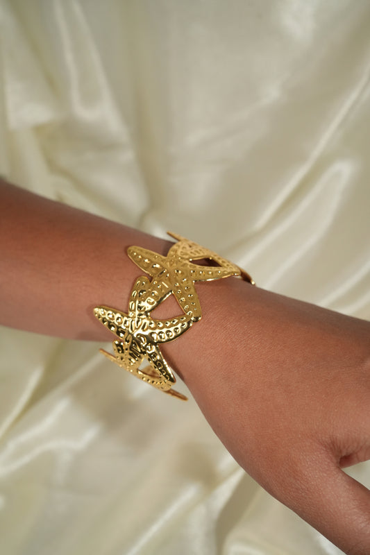 Golden Starfish Statement Bracelet