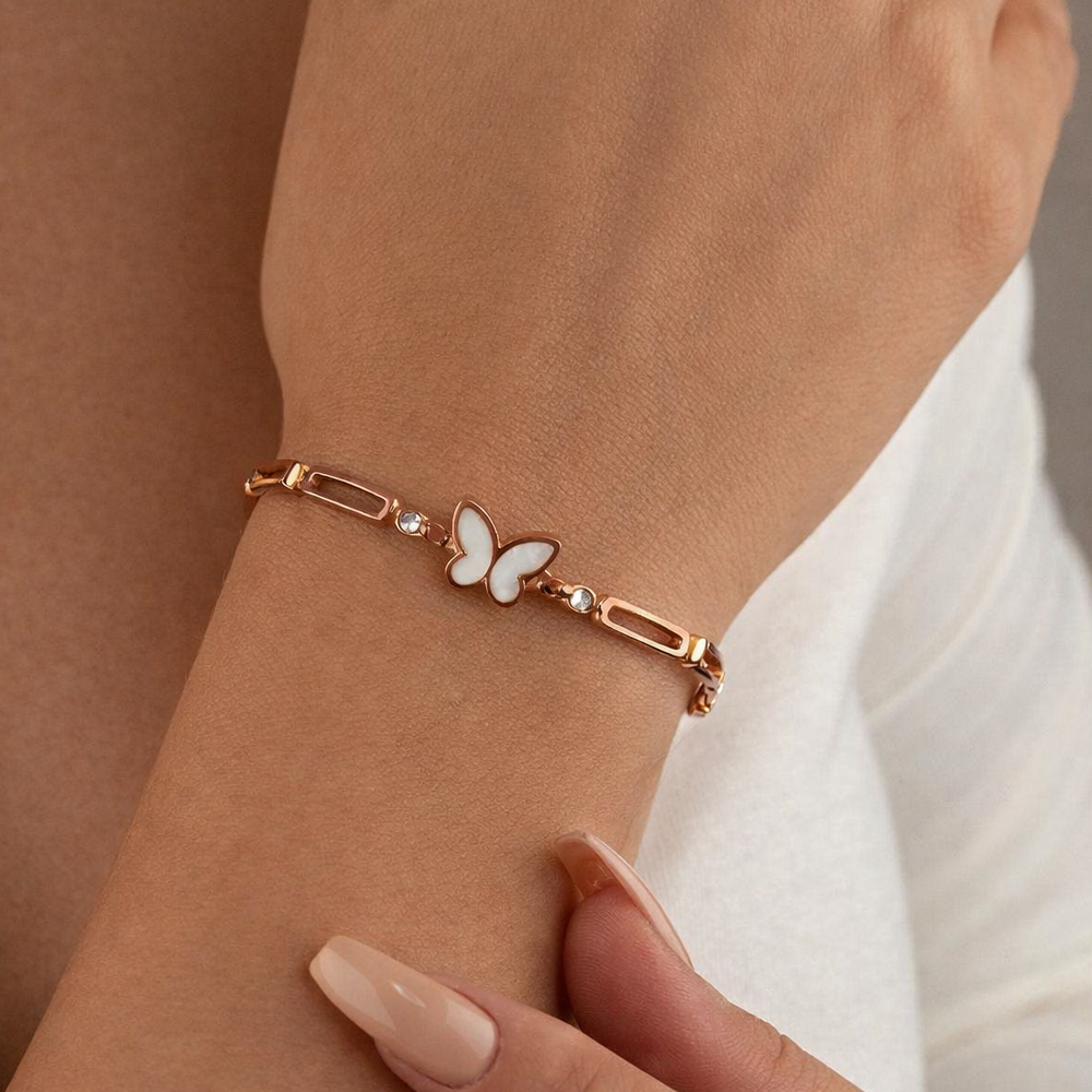 Golden Butterfly Crystal Bracelet