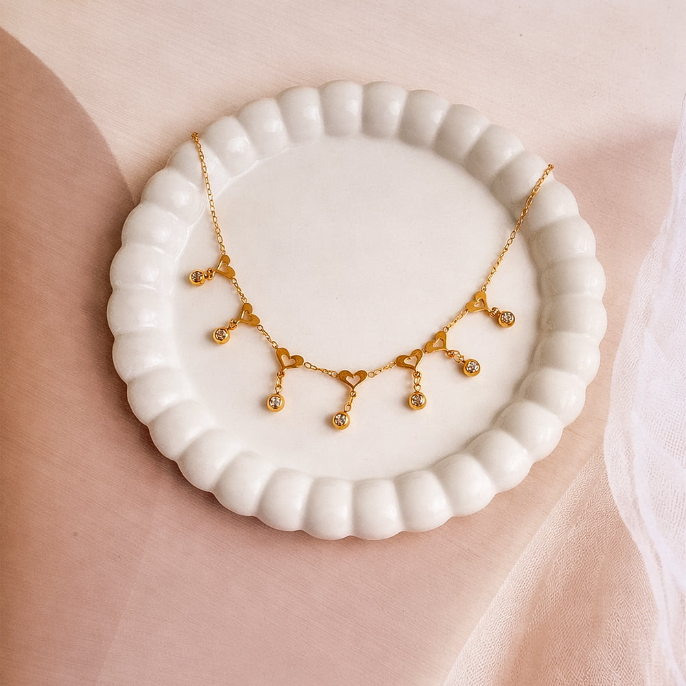 Heart Charm Drop Necklace