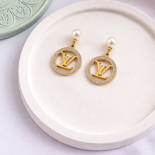 Pearl Luxe Circle Drop Earrings
